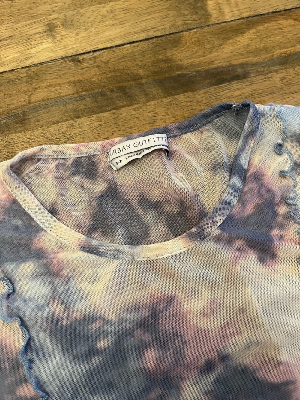 2 DAY SALE - UO Sheer Purple and Pink Sheer Baby Tee size Small - Picture 2 of 4